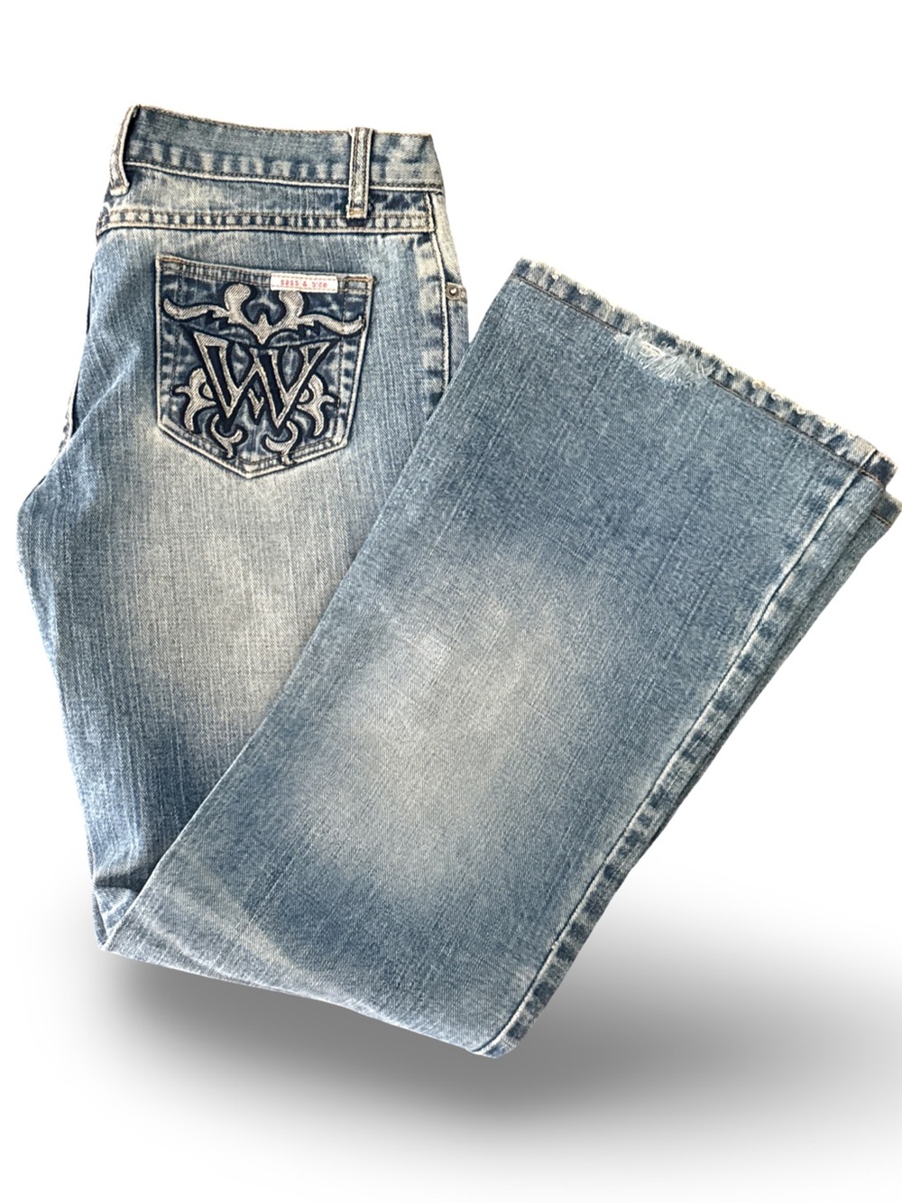 sass & bide Light Blue Flared Distressed Jeans Sz: 30